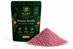 Plant Boanicals Mimosa Hostilis Root Bark Powder botanical collection featuring premium forest green packaging and finely processed MHRB powder